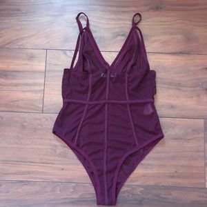 Maroon Mesh Bodysuit